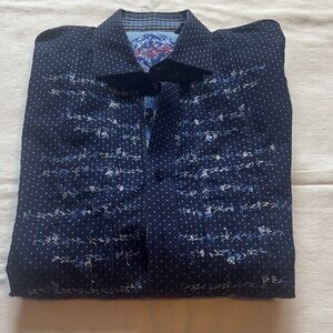 Robert Graham Midnight Blue Embroidered Shirt